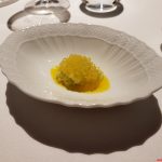Uova di salmerino, tapioca e olio al mandarino, Riccardo Camanini, Lido84