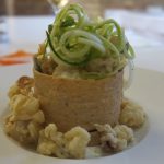 Rotolo di pizza, frittura di mare, burrata e puntarelle di cicoria alla romana, Signore te ne ringrazi, Michele Biagiola
