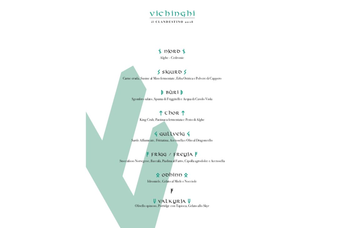 Clandestino Susci Bar, Menu I Vichinghi