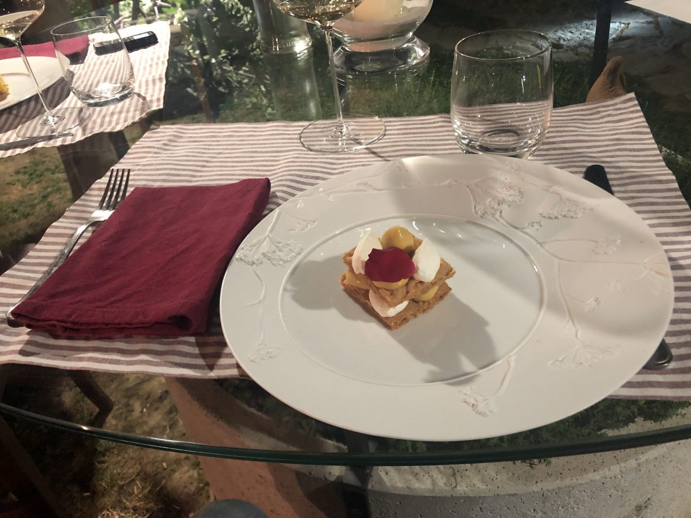Il servizio del dessert del ristorante Silene.