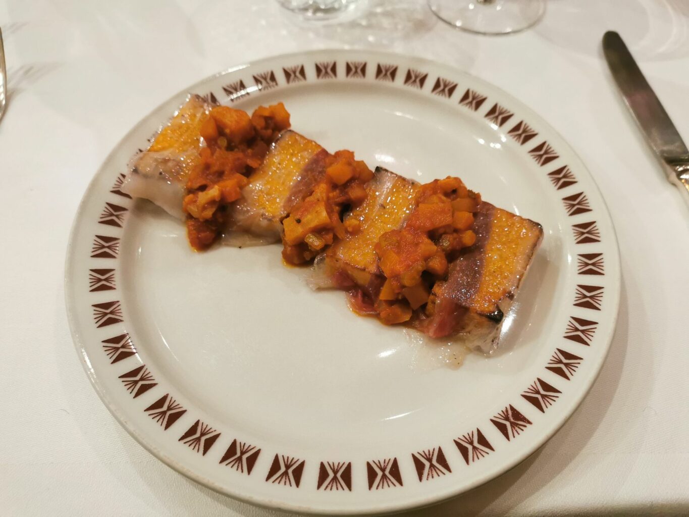 Calzagatti arrostiti con un velo di lardo e fricandò di stagione della trattoria Da Amerigo