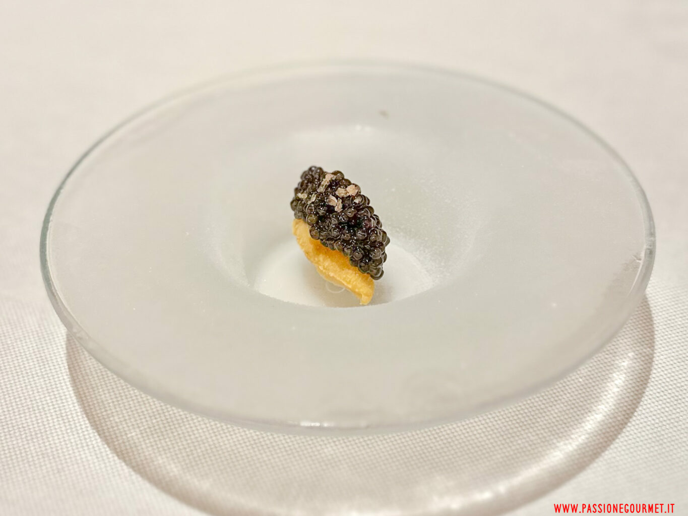 Zabaione & caviale affumicato del ristorante 12 apostoli