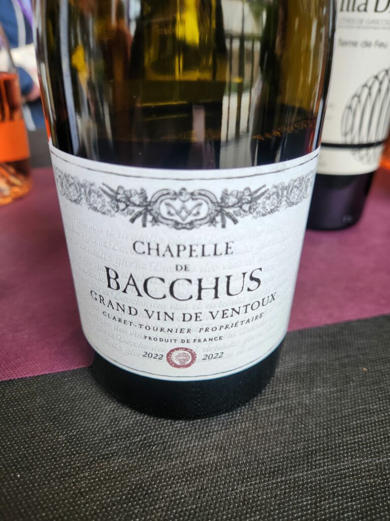 Chapelle de Bacchus Rouge Grand Vin du Ventoux Claret Tournier
