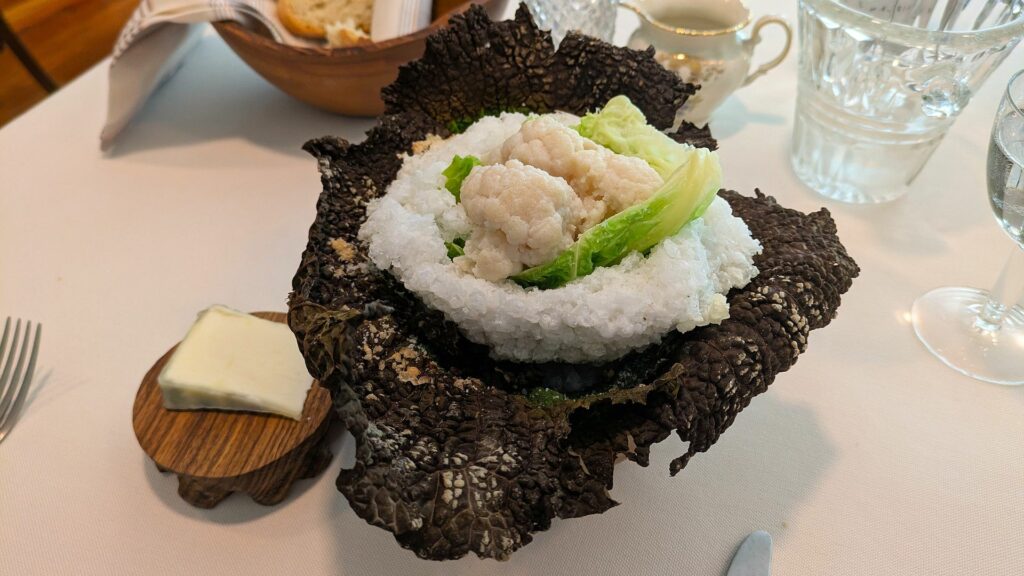 Burro erborinato e cavolfiore del ristorante Cucina Rambaldi.