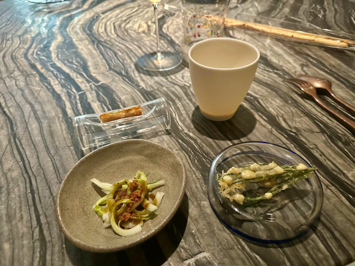 Amuse bouche di Matteo Grandi in Basilica.