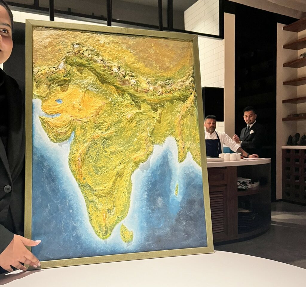 La mappa topografica dell'India.