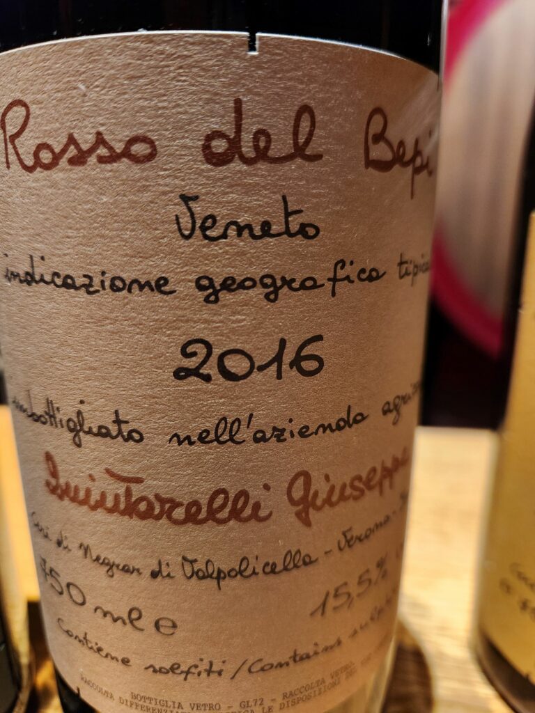 Rosso del Bepi 2016 della cantina Quintarelli.
