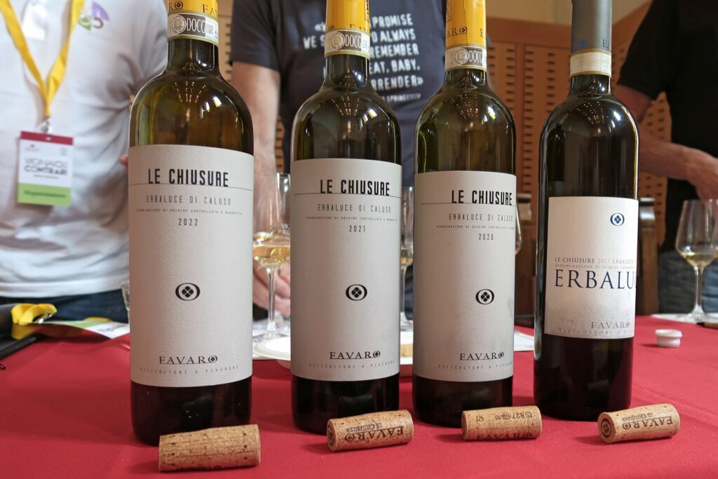 Alcune bottiglie di Erbaluce degustate.