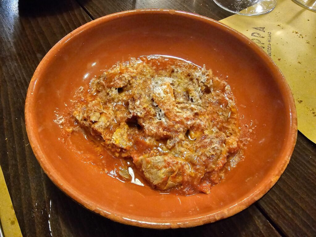 Lampredotto alla amatriciana.