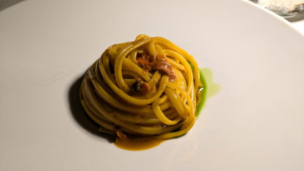 Linguine alla boiabessa ligure.