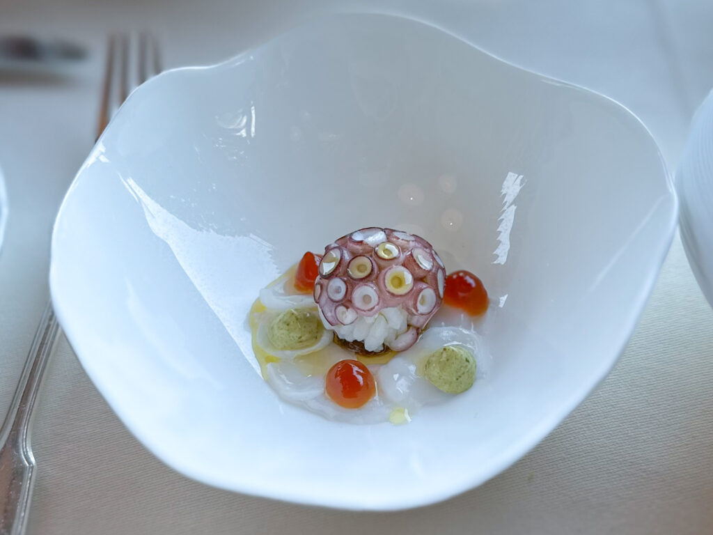 Carpaccio di polpo dello chef Stefano Baiocco.
