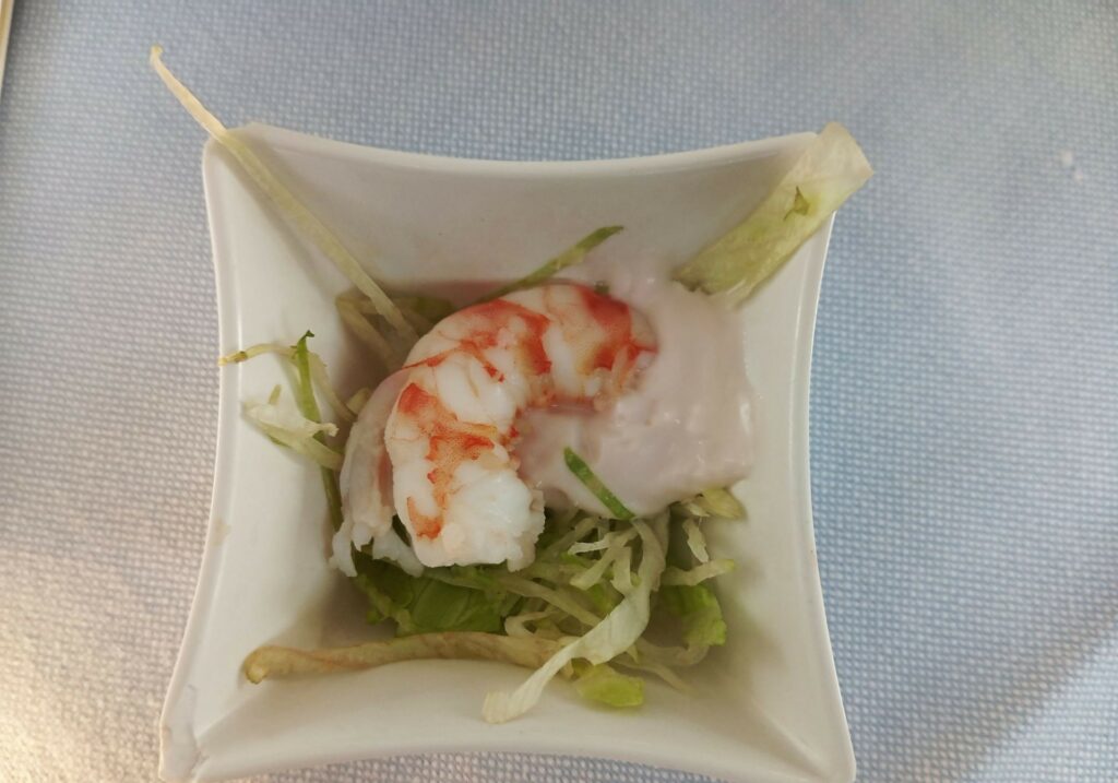 Mazzancolle e insalatina.