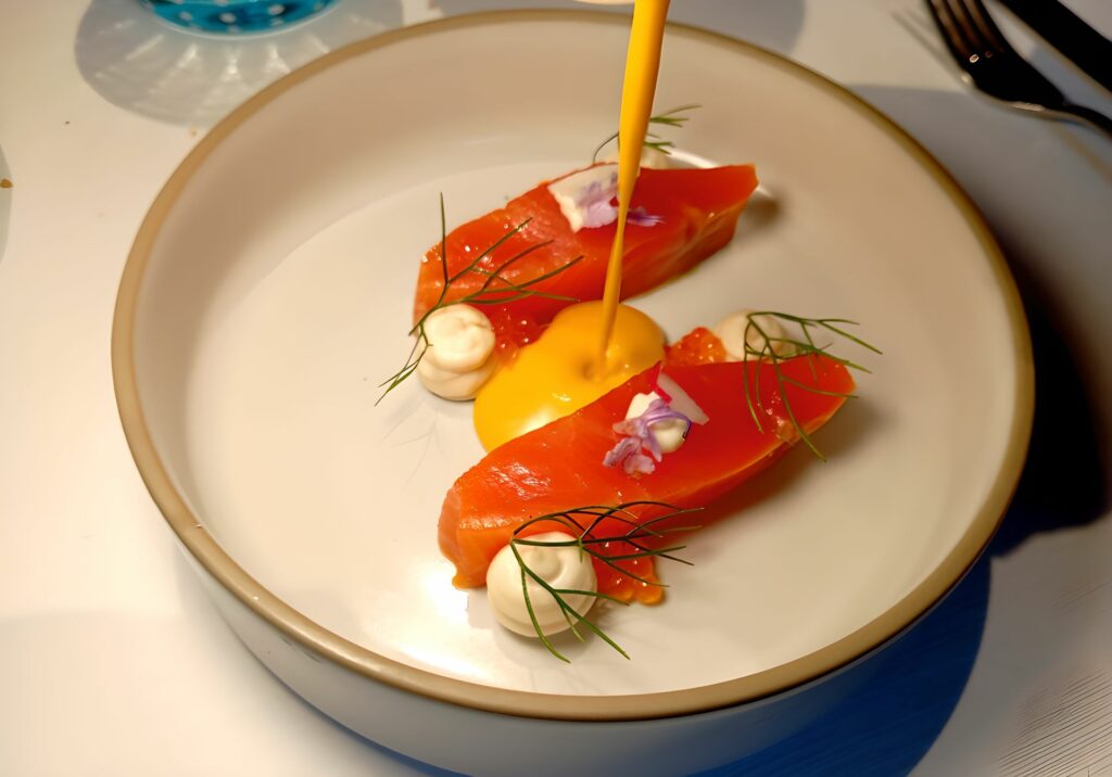 Trota, carota e mandorle.