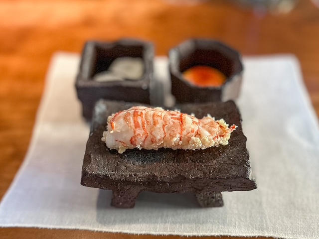 Scampo norvegese e harissa.