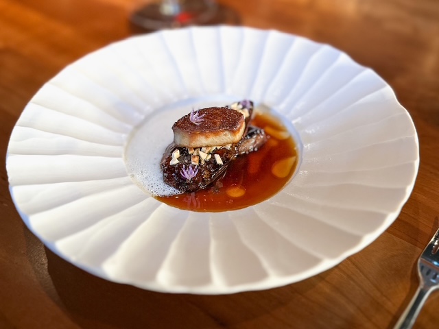 quaglia frollata e foie gras.