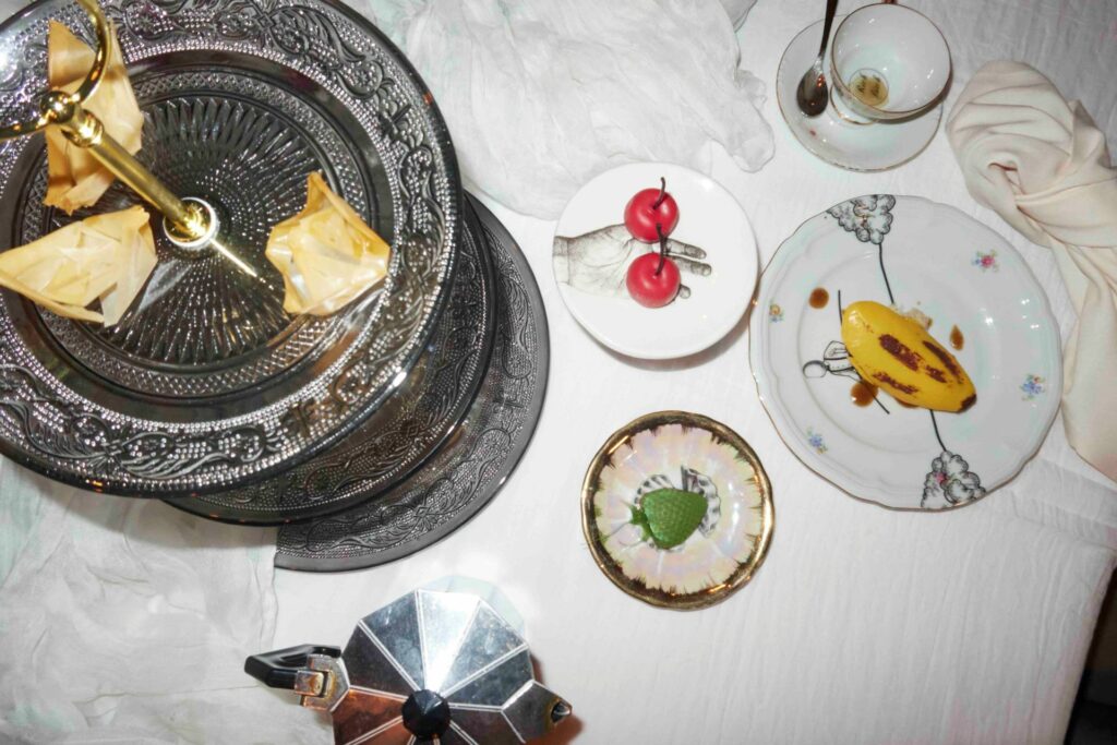 Il dessert servito a inizio pasto per l'evento Contraste/Contrario
