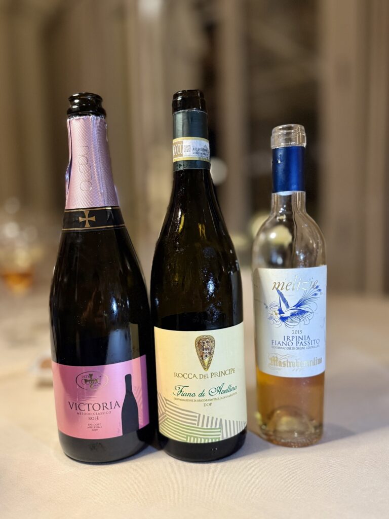I vini che hanno accompagnato la cena al ristorante Dei Cappuccini.