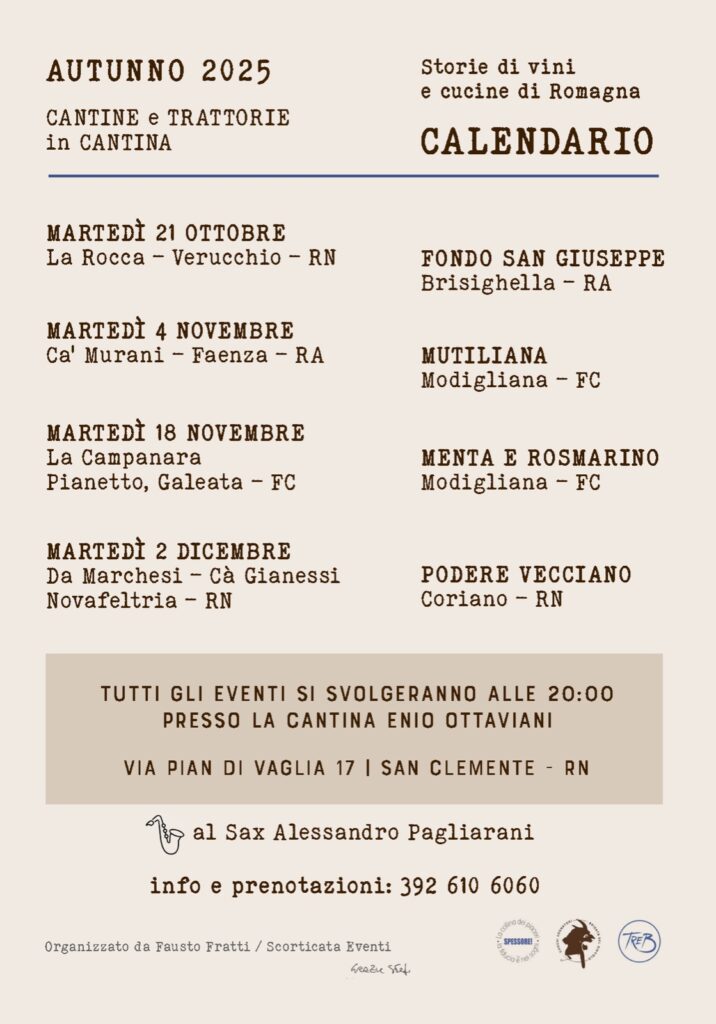 Il programma di Cantine e trattorie in cantina