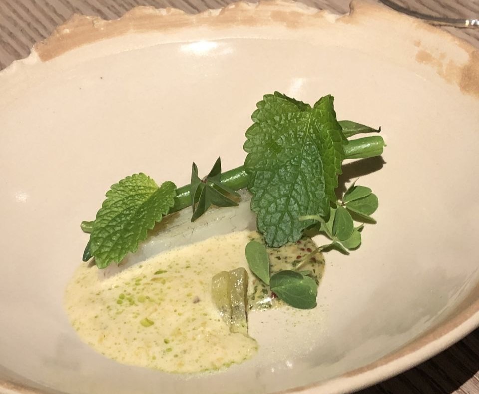 Rombo, salsa Ravigotè, sunny sauce, Melissa.