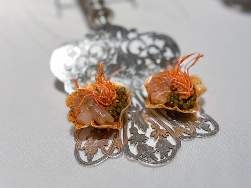 Gambero e caviale del ristorante Plénitude
