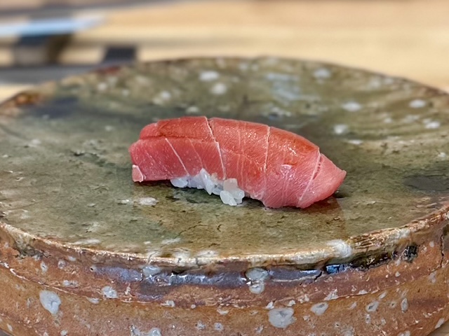 otoro. Un nigiri di sushi matsu