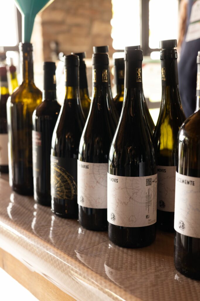 Le bottiglie di vino naturale