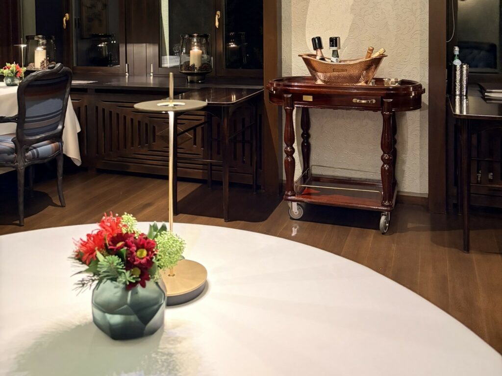 La sala del ristorante Da Vittorio St. Moritz