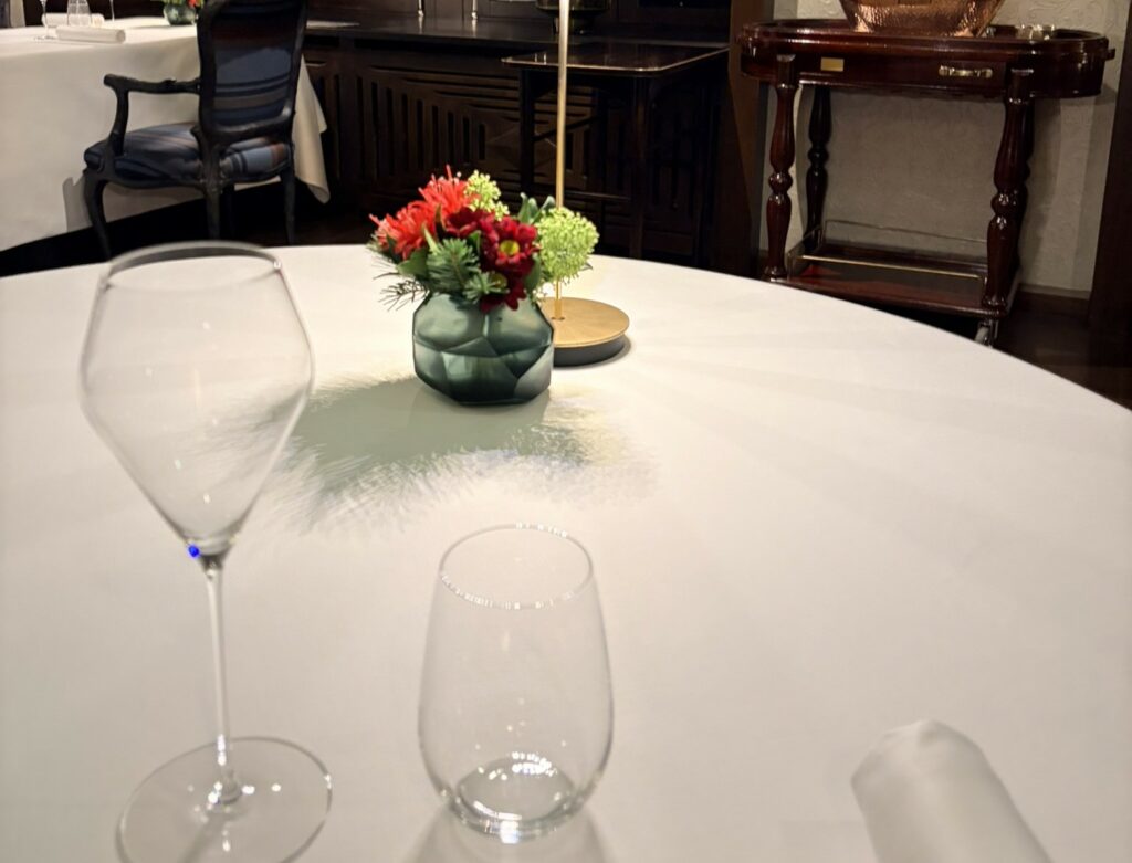 La mise en place del ristorante Da Vittorio St. Moritz