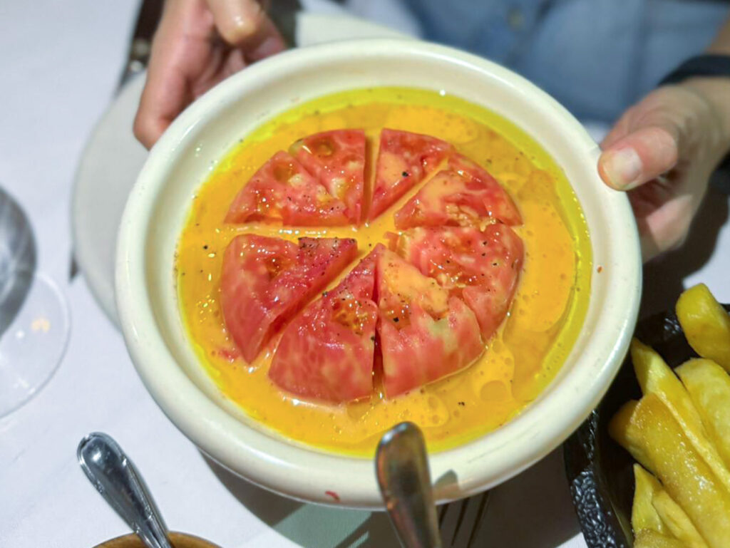Il pomodoro condito di Don Julio di Buenos Aires.