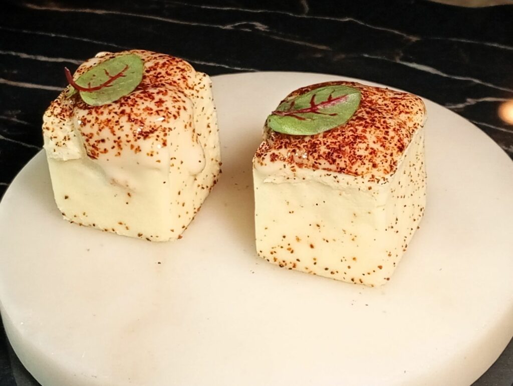 Flan di sedano rapa del ristorante Veritas