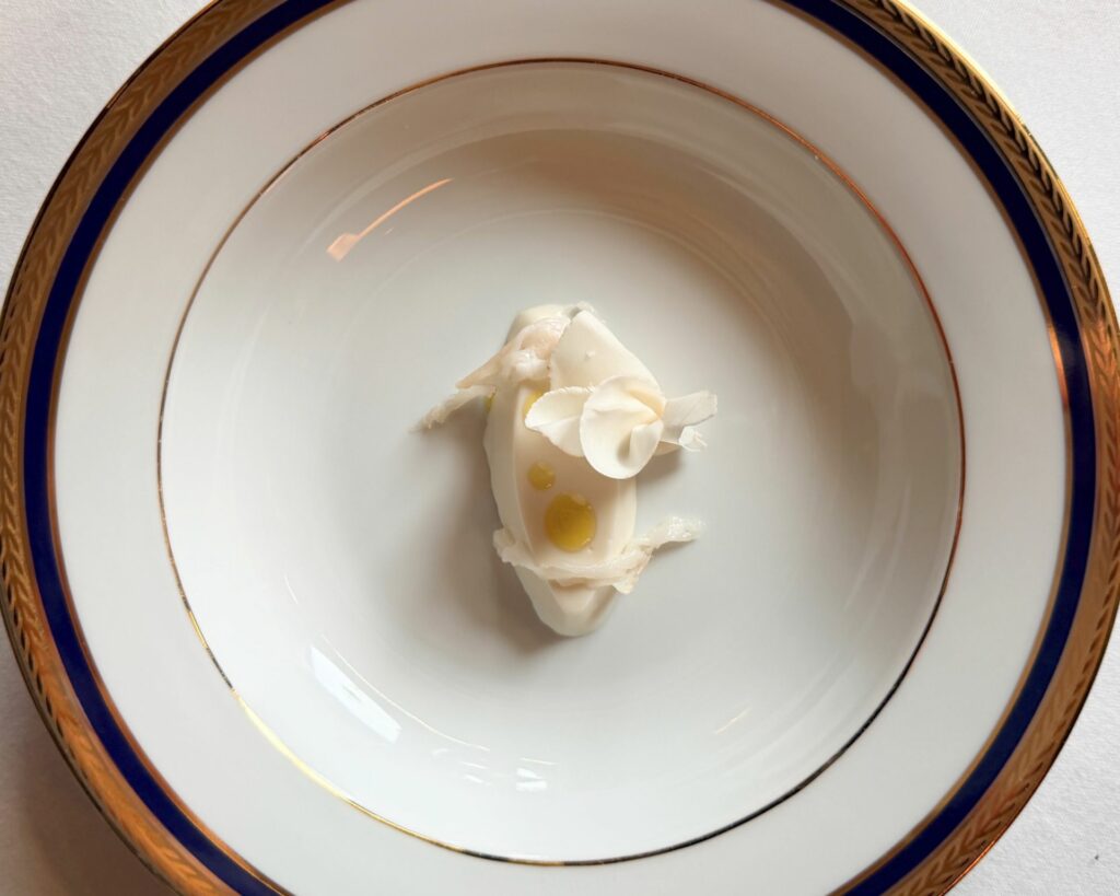 Mandorla, lardo di colonnata e champignon di Maison ruggieri