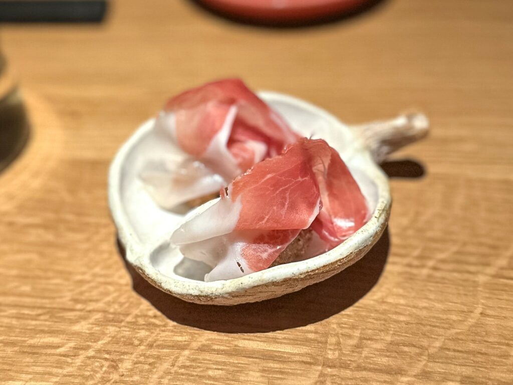 Crocchetta con cinta senese del ristorante moebius sperimentale