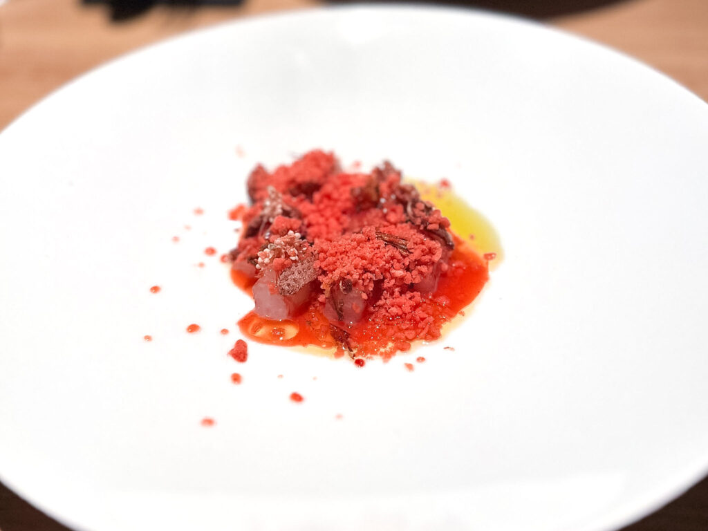 Gamberi e fragole.