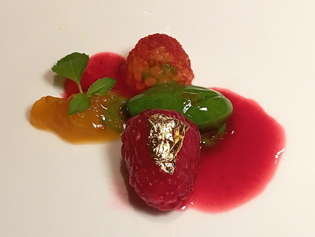 Basilico, lampone e pomodoro