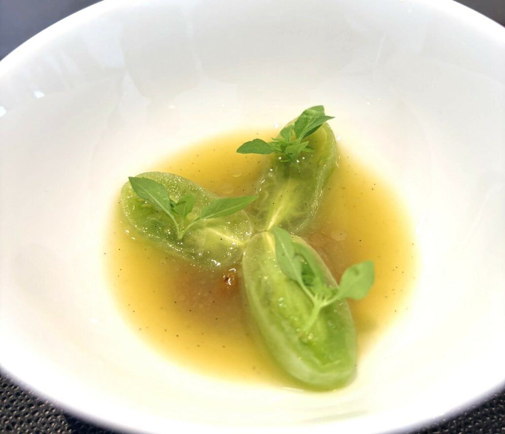 datterini verdi, basilico e vaniglia del ristorante Imàgo