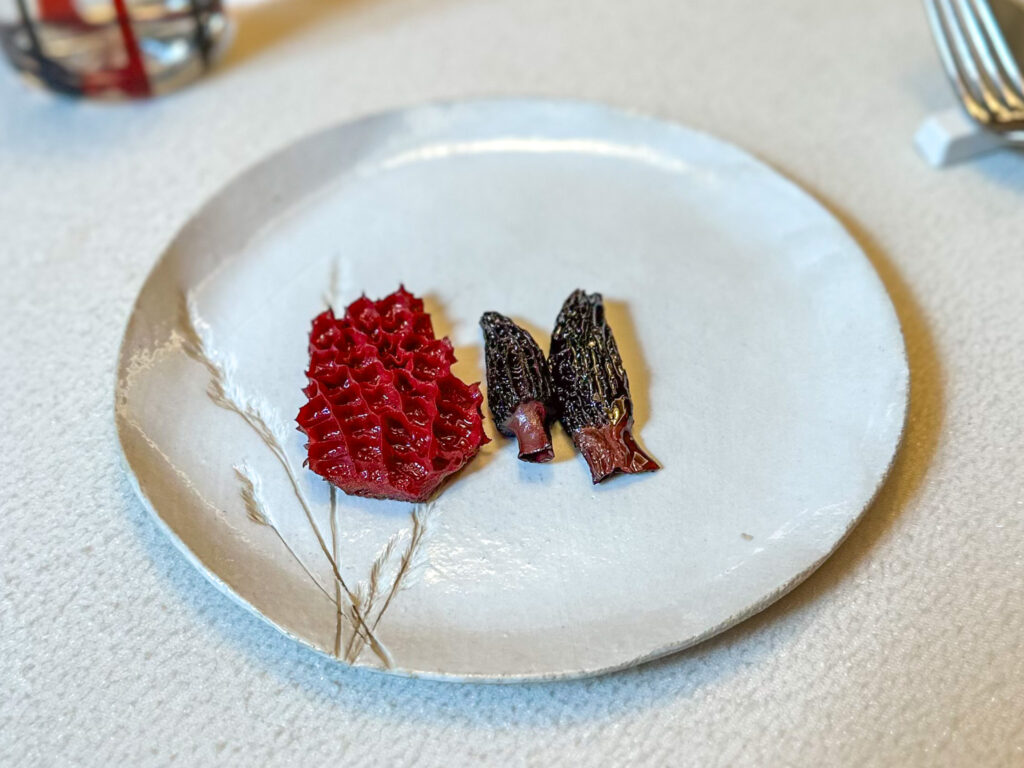 Trippa melograno e spugnole di Contraste dello chef Perdomo