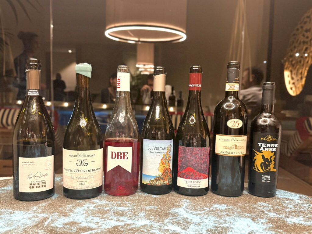 La degustazione di vino che ha accompagnato il nostro percorso.