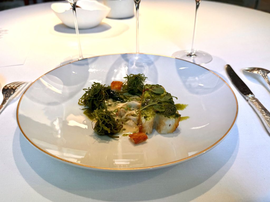 Rombo al verde, piselli e fagiolini