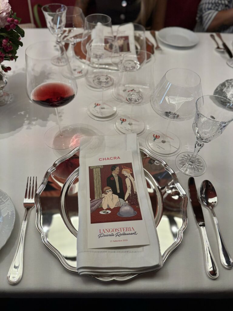 La tavolata pronta per la degustazione di Bodega Chacra